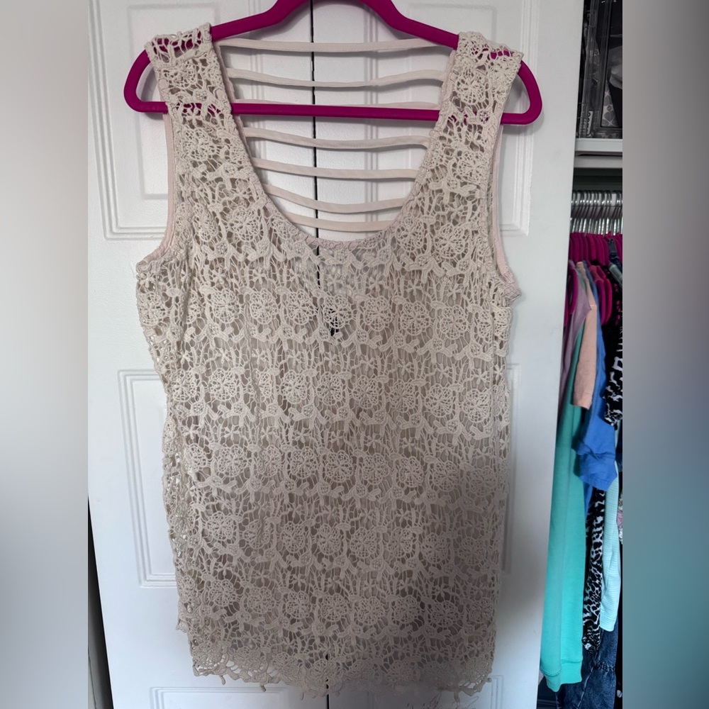 Maurices Cream Lace Blouse XXL